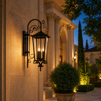 Lampe murale extérieure américaine en aluminium cylindrique, IP65 étanche, lumière de jardin LED avec diffuseur en verre trempé Ra90, garantie de 3 ans