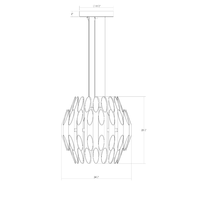 Lustre de designer célèbre, finition métallique de luxe, taille compacte, éclairage artistique moderne