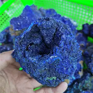 Gema Natural de Reiki de alta calidad, azorita azul rugosa Natural y malaquita, espécimen de Mineral de cristal de cuarzo