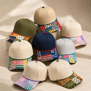 Gorra de Béisbol Personalizada de Fábrica con Visera Estampada y Cordón, Estilo Urbano, 5 Paneles, Algodón, Ribete en Contraste, OEM ODM - Product Image 4