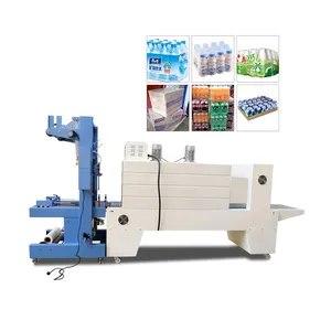 Semi automatic PE film heat shrink tunnel bottle packing wrapping machine