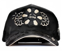 Gorras de Béisbol Negras de 5 Paneles con Pedrería Personalizada OEM, Colección Original de Aniversario, Bordado 3D y Estampado de Goma en Relieve