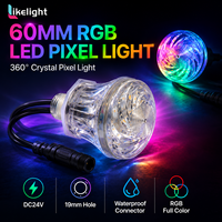 Lumière de pixel cabochon RGBW 60 mm 18 LED DC24V UCS2904 DMX512 SMD5050 programmable pour projets de décoration de parcs à thème