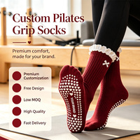 Chaussettes de yoga jacquard de haute qualité, nouveau design East, logo personnalisé, chaussettes antidérapantes personnalisées pour le Pilates
