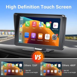 Estéreo de reproducción de coche de 7 pulgadas con Apple Carplay inalámbrico y <span class=keywords><strong>Android</strong></span> Auto Smart Voice y navegación en línea HD pantalla táctil 1080P cámara de respaldo - Product Image 4