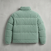Chaqueta Bomber AQTQ para Hombre, Personalizada OEM, con Cordón, para Exteriores, Chaqueta de Invierno con Cierre, Chaqueta Acolchada de Pana con Forro de Felpa