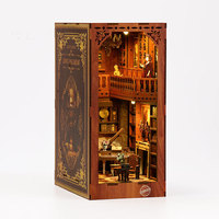 Cabane de bricolage personnalisée OEM Puzzle tridimensionnel en bois 3D Support de livre Assemblé à la main Conception de cabane créative Ensembles en plastique inclus