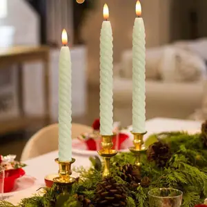 도매 프리미엄 LED 저녁 식사 양초 장식 나선형 창 LED 전구 크리스마스 디 왈리 부활절 불꽃 촛불