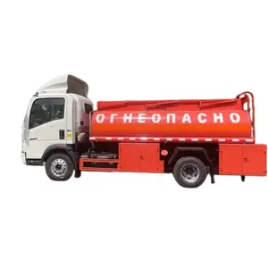 6 bánh xe 4x2 5m3 sinotruk HOWO nhiên liệu xe tải chở dầu lỏng, bồn chứa dầu Giao hàng xe tải nhiên liệu diesel để bán được thực hiện tại Trung Quốc