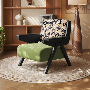 Nordique De Luxe Moderne En Bois Massif Bras Canapé <span class=keywords><strong>Chaise</strong></span> Loisirs Salon Chambre Paresseux Salon Unique Élégant Accent Design à Vendre - Product Image 5