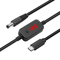 Cable de Carga PD Ajustable de 60W, Tipo-C a DC, con Voltaje Conmutable de 5V 20V 3A, Cable de Alimentación con Activación