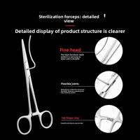 Pince de ligature ovarienne vétérinaire pour chat et chien, en acier inoxydable médical, à tête droite/courbée, pince fixe