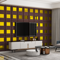Stiker Dinding Kulit Beludru 3D Modern, Panel Dinding Geometris Tahan Air untuk Kamar Tidur, Latar Belakang TV, Ruang Tamu