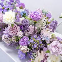 Chemin de table en soie artificielle 200x40cm rose-violet, décorations écologiques et élégantes pour mariages, banquets et festivals