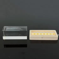 Fermalibro in Cristallo 3D Personalizzato con Luce Notturna e Base LED in Legno per Arredamento Casa