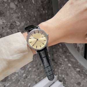 Reloj de Lujo de Alta Calidad con Movimiento de Cuarzo, Correa de Cuero de Cocodrilo, Espejo de Zafiro, Bisel con Incrustaciones de Diamantes, Resistente al Agua - Product Image 2