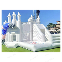 Castillo Inflable Combinado Pastel Bounce con Piscina de Pelotas y Tobogán, Casa Inflable de PVC, Trampolín para Niños
