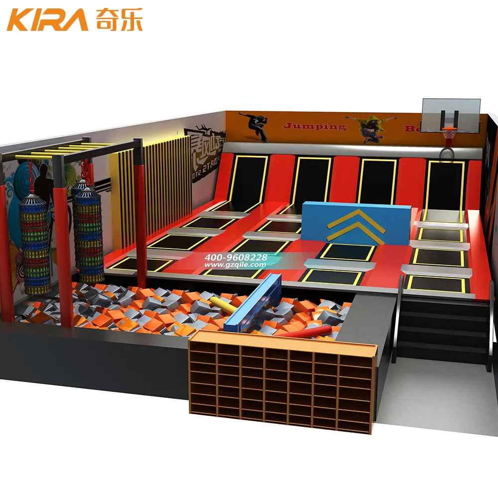 Hete Verkoop Springende Trampoline Voor Volwassenen En Kinderen Indoor Trampolinepark Met Basketbalring