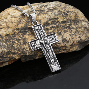 yunnique Stainless Steel <b>Cross</b> Pendant Necklace Men's Jewelry Style Geometric Design QYN0094 - Product Image 2