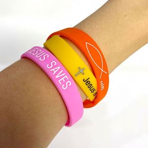 Pulseras de Silicona con Diseño de Jesús, Modernas y Novedosas, Pulseras Religiosas Promocionales de Goma con Diseño Impreso - Product Image 5