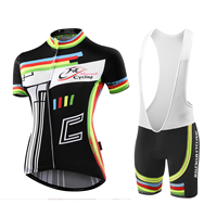 Ensemble de vêtements de sport pour femmes, personnalisé en gros, pour club de cyclisme, à manches courtes, en tissu respirant à séchage rapide, grande taille, été