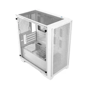 JNP Tempered Glass Computer Atx Case Spcc 0.6mm Micro Atx Case 4 Pci Slots Computer Metal Cases