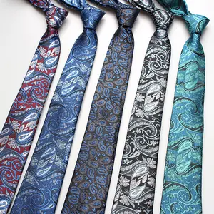 Corbatas de Paisley de moda para hombre profesional, corbatas delgadas para hombre de alta calidad