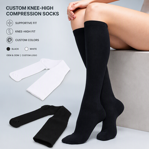 Chaussettes <span class=keywords><strong>de</strong></span> compression miracle pour varices 20-30 mmHg, hauteur genou, pour voyages et vols, pour femmes et hommes, vente en gros - Product Image 1