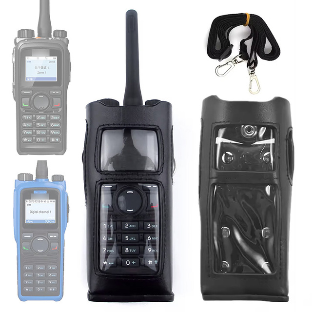 Digital Radio Soft Bag Portable Leather Carrying Case Wallet Cover for Hytera PD780 PD782 PD785 PD790 PD795ex DMR Walkie Talkie