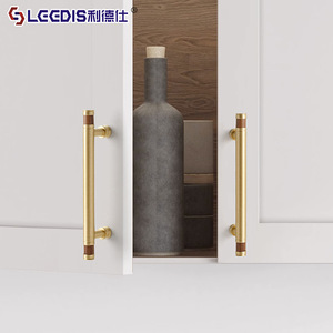Lgcdis Chinese Style Wood Brass Furniture Handle Bar Wardrobe Drawer <b>Knob</b> Durable Design - Product Image 2