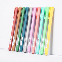 Stylo gel non effaçable couleur Morandi style chinois 0,5 mm, stylo pinceau en plastique coloré Macaron pour le bureau et l'école