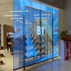 Pantalla LED Transparente de Alta Luminosidad para Cortinas Inteligentes, Pantalla LED Profesional Delgada para Publicidad en Exteriores - Product Image 1