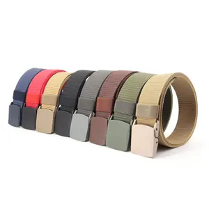 Sales of customized 1.5-inch men's outdoor leisure nylon lightweight canvas webbing wear-resistant plastic buckle belt