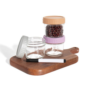 Commercio all'ingrosso in vetro contenitori per alimenti per bambini 120ml microonde lavastoviglie Freezer 4oz barattoli di alimenti per bambini con coperchi - Product Image 5