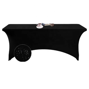 Logo personalizzato Spandex spappe De Table Stretch Satin copri tavolo elasticizzato Picnic <span class=keywords><strong>per</strong></span> esposizione fiera tovaglie usa e getta - Product Image 2