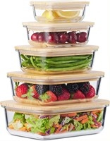 Cuisine personnalisée Réfrigérateur à micro-ondes Récipient moderne pour aliments en verre avec couvercles à pression facile Boîte à lunch en verre avec couvercle en bambou