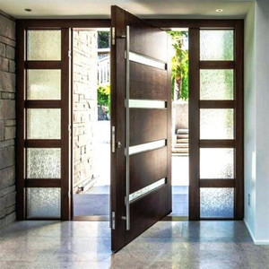 Puerta de Madera de Roble de Diseño Superior de China, <span class=keywords><strong>Puertas</strong></span> Exteriores Modernas de Madera Maciza, Puerta Pivotante para Exteriores - Product Image 3