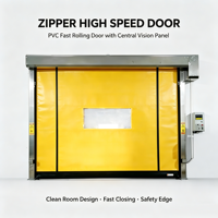 Porte rapide à fermeture automatique de type fermeture éclair avec fenêtre de visualisation transparente, volet roulant à grande vitesse anti-impact en PVC pour site industriel