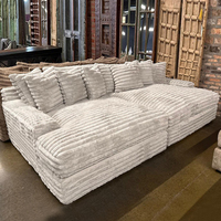 Nuevo sofá de doble asiento de muebles para el hogar segmentados modulares de pana a rayas gruesas con sofá cama grande Ted para sala de estar