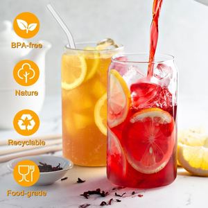 2025 New 12oz 16oz 20oz Double Wall Kids Pre Drilled Snow Globe Glass Can <b>Cup</b> with Bamboo <b>Lids</b> <b>and</b> <b>Straws</b> for Glitter DIY - Product Image 4