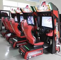 Machine de jeu d'arcade de course automobile 4 voitures à monnayeur, en métal, avec support anglais, pour simulateur de conduite adulte et centres de divertissement