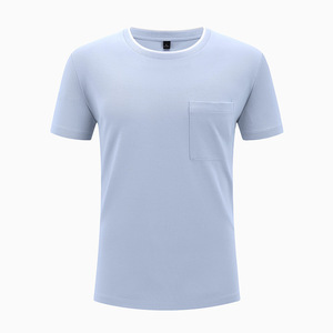 T-Shirt Short Sleeve Solid Color Cotton 51-70% For Leisure Wear - Product Image 1