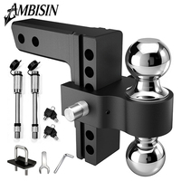 Attelage de remorquage réglable pour récepteur de 2 po, capacité de charge maximale de 21 500 lb, avec élévation de 6 po, double boules, attelage de remorquage robuste