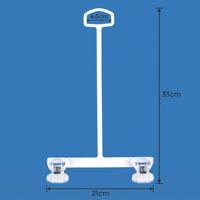9508 33*22cm Kunststoff-Klammern-Hosenbügel mit Federclips für Einzelhandels-Display, Rutschfester Bügel für Hosen, Röcke, Schals, Krawatten