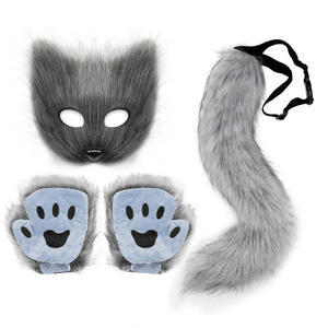 Ensemble d'accessoires <span class=keywords><strong>de</strong></span> cosplay d'Halloween pour femmes, queue <span class=keywords><strong>de</strong></span> chat, masque <span class=keywords><strong>de</strong></span> démon, gants, ensemble <span class=keywords><strong>de</strong></span> 3 pièces - Accessoire <span class=keywords><strong>de</strong></span> cosplay - Product Image 2