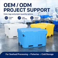 Conteneur isotherme commercial rotomoulé en LLDPE de 1000 L pour la pêche, le transport de fruits de mer et de denrées alimentaires