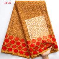 3458 Unique haut de gamme mariage perle Sequin maille broderie africaine Tulle dentelle tissu avec séquence pour Ghana Sénégal robe de soirée