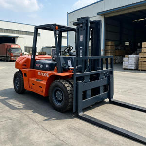 Chariot élévateur diesel HELI d'occasion de 7 tonnes avec mât à deux étages et pneus pleins pour chantier de construction industriel lourd - Product Image 2