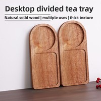 Plateau de service minimaliste japonais en bois d'orme chinois massif naturel, idéal pour le bureau, la maison ou la table basse