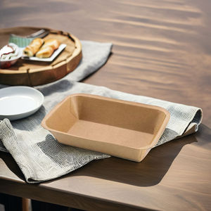 ถาดกระดาษสีน้ำตาลแบบใช้แล้วทิ้งและกันไขมันกระดาษเคลือบแบบมีซับในเรือเคลือบขี้ผึ้งสำหรับนาโชทาโก้ - Product Image 4